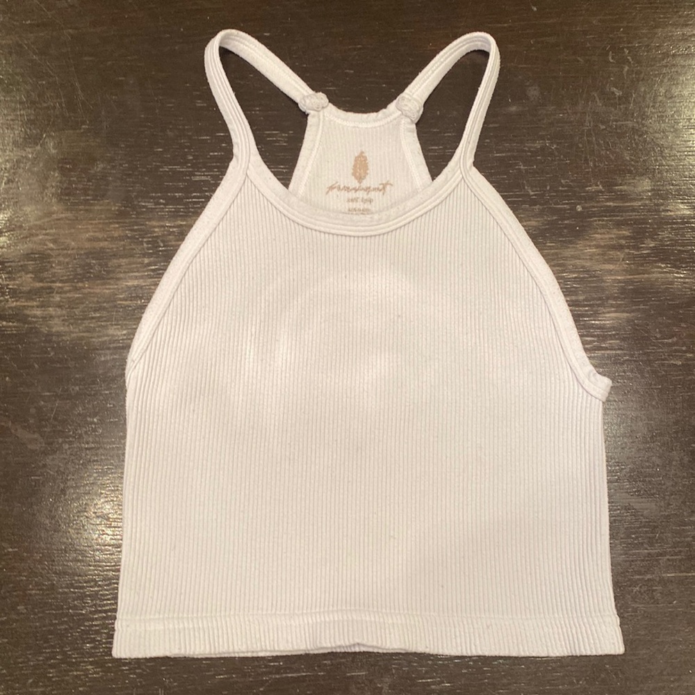 Free People Movement Size XS White Happiness Runs Crop Tank